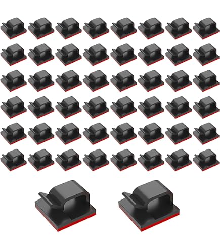 100 Clips Blancos Para Organizar Cables En La Pared - Surtido De Soportes, Fáciles De Clavar, Marca MARKSMAN