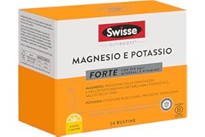 Swisse Magnesio e Potassio FORTE - Integratore Potassio e Magnesio in Polvere Uomo e Donna con Vitamine e Sali Minerali, Integratori Stanchezza e Recupero Muscolare, 24 Bustine al Limone Made in Italy