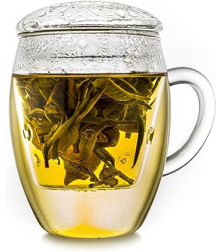 Madame Coco Tazze Da Tè In Vetro Con Coperchio 150 Ml | Set Da 4 Bicchieri Per Tè Verde E Tisane | Ideali Come Regalo Per Donne