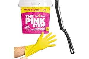 ARTEGON The Pink Stuff Oven Cleaner, The Pink Stuff Cleaning Products, Miracle Cleaning Paste 850g Bundled with a Crevice Cleaning Brush and Extra Wear Rubber Gloves, Perfect for Bathroom, Kitchen and Oven.