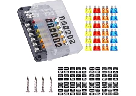 Greluma 12-Vägs Bladsäkring Block, 12V Vattentät Säkringsbox Hållare, 12-Krets Negativ Buss Säkrings - Amazon Deal & Rabatt