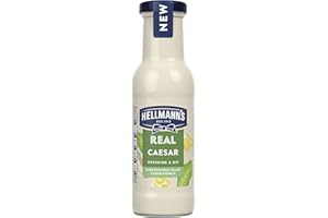 Hellmann's Real Caesar Salad Dressing & Dip vegetarian condiment free from artificial colours and flavours for salads, sandwiches, burgers and dips 250 ml