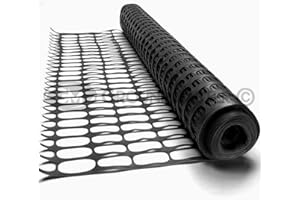 GroundMaster Plastic Mesh Barrier Safety Fence Gardening Pest Protection (20m, Black)