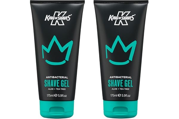 King of Shaves Gel De Rasage Antibactérien à Faible Mousse Pour Hommes, 150ml TWIN PACK