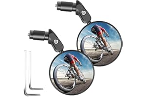 ROTOPATA Rétroviseur vélo, Rétroviseur vélo électrique universelle haute qualité réglable à 360° et Rotatifs Miroir de Vélo de Guidon pour embout de guidon de 17.4 à 22 mm