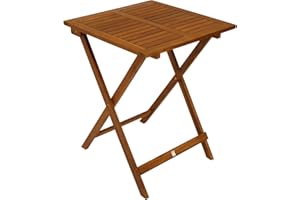 DEGAMO Bistrotisch Klapptisch Lima aus Akazien Holz quadratisch 60x60cm, geölte Oberfläche, klappbar