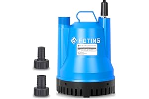 FOTING 200W Portable Submersible Pump, Max Flow 4000 L/H Electric Sump Pump for Dirty/Clean Water, Water Pump for Garden Pond, Pools, Ditches