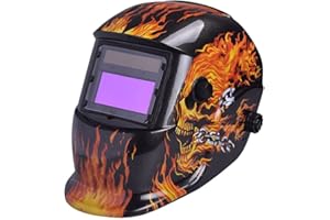 nuzamas Funciona con energía Solar Auto oscurecimiento Soldadura Casco máscara de Soldadura Fuego Calavera Cara protección para ARC TIG Mig de Molienda de Corte por Plasma con Pantalla