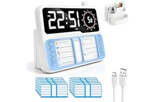 BLOMISE 5-in-1 To-Do List Planner Board for Kids with Visual Timer, Digital Alarm Clock & Thermometer, Pen Holder, Behaviour & Reward Charts for Autism ADHD, Habit Tracker to Manage Time & Reduce Screen Time