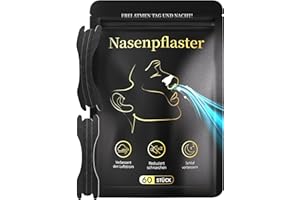 HEPHBOARD Nasenpflaster Nasal Strips Anti Schnarch Nose Strips Nasenpflaster Schnarchen Nasen Tape Besser Atmen Schnarchpflaster Besser Atmen Nasenstrips 60 Stück für Erkältete Verstopfte Nase & Sport