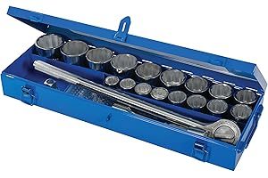 Silverline - Coffret clés et douilles métriques 3/4", 21 pcs (633663), Argent