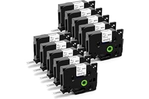 Cassetta nastro Aken Etichette Compatibile per Brother P touch TZe-231 TZe231 12 mm 0,47 Nero su Bianco Cassetta Nastro Laminato per Brother Ptouch PT-107B 1000 H105 H110 H100R 1005 (10Pz.)