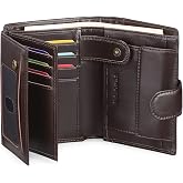 SEDNEFN Men's Large Trifold Genuine Leather Wallet for Men, RFID Blocking with 18 Credit Card Slots, 2 Bill Compartments, 1 C