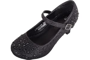 ABSOLUTE FOOTWEAR Childrens Kids Girls Glitter Sparkly Diamante Wedding Party Pagent Heeled Shoes