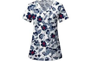 Sizoer Valentinstag Kasacks Damen Pflege Bunt Baumwolle Herz Gedruckt Schlupfkasack Damen Pflege Große Größe Kurzarm V-Ausschnitt Schwesternkittel Kasack Bunt Mit Taschen Kasack Damen Laborkittel