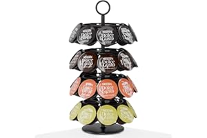 ACROPAQ Porte Capsules pour Dolce Gusto - Rangement pour 36 capsules Dolce Gusto, Rotation à 360°, Métal de haute qualité, Noir - Support pour capsule Dolce Gusto