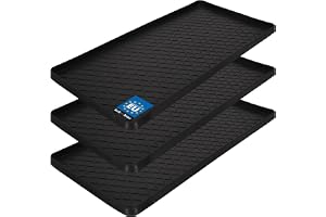 KOTARBAU® 3 Stycken Skobricka - Gummi - 80x40 cm - Svart - Skomatta För Hall - Skodroppbricka - Skodroppskål - Skodroppskålar - Skoavfallsbricka - Skodroppbrickor