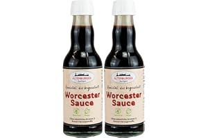 ‎ALTENBURGER ORIGINAL Altenburger Original Worcester Sauce, 2x200ml (400ml) in der Glasflasche, Worcestershire Sauce glutenfrei, laktosefrei, vegan, ohne Zusatz von Aromen
