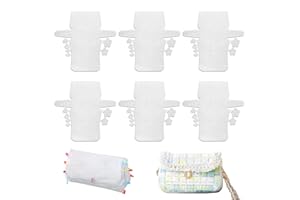 letuxaamz Malla Plástico para Bolsas Moldear - DIY Bolsa de Hombro Bordado Cartera Marco Colgar En Fabricación de Bolso Mano Proyectos Ganchillo Hojas Trabajos Así Como Punto Lona (6 Piezas, Blanco)