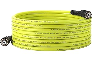 M MINGLE Pressure Washer Hose 25 FT x 1/4'' - Replacement Power Wash Hose with M22 14mm Fittings - 3600 PSI, Green