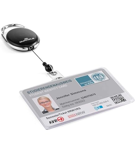Durable STYLE Porta Documenti E Badge Con Clip In Metallo E Cinturino Regolabile 80 Cm, Colore Nero