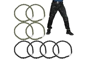 WATLIKEUP Trouser Twists Military,8 PCS Twisties Army Ties with Metal Hooks,Military Elastic Boot Straps,Army Trouser Twists Leg Ties Trousers Ankle Ties Boot Straps Leg Ties for Outdoor Activity(Green,Black)