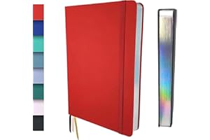 Schloss Planner A5 Bullet Journal | 180 g/m² extra dickes Bambus Papier | 160 Seiten | Gepunktet/Dot Grid | Nachhaltiges Notizbuch/Tagebuch | Silberner Buchschnitt (Standard, Rot)