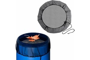 LSRVNM Rain Barrel Mesh Cover, 95 cm Water Butt Net, Adjustable Rain Collector Protector with Drawstring, Keeps Mosquitos and Debris Out