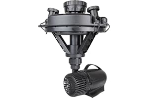 POND BOSS Floating Fountain with Lights, for Large Ponds and Lakes, Durable High Impact Plastic Ceramic Shaft and Bearings, Black, 1/4 Hp