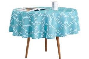 Qucover Mantel Redondo de poliéster sin Arrugas Resistente a Las Manchas 150cm para Comedor Cocina Casa Hotel Restaurante