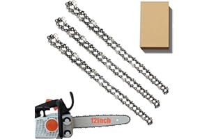 CHAMSUREUK 3 Pack Chainsaw Chain for 12 Inch (30cm) Bar, 3/8" LP 44 Drive Links .043" Gauge, Replacement Chain fits for Stihl MS170 MS171 MSE170 MS192T and More