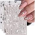 NALACAL 3D Embossed Flower Spring Nail Art Stickers, Decals Self-Adhesive 5D Summer Colorful Cute Floral Nail Supplies Nail Art Design Decoration Accessories 4 Sheets, for Women Girls