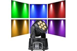 RAYSHIN LED Moving Head Bühnenlicht 7 * 12W RGBW 4 in 1 LED Mini Partylicht DMX512 DJ licht, geeignet für show, Disco, Bar, Clubparty...