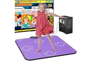 BEBAPOW USB Dance Mat for PC/Computer, Dance Pad for Exercise & Fitness with Dancing Game Software, Compatiable with WinXP/ Win7/ Win10/ Win11, 7 Difficulty Levels for Kids & Adults (Purple-pu)