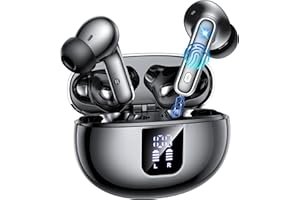 EUQQ Écouteurs sans Fil,Oreillette Bluetooth 5.4,Écouteurs sans Fil avec du Bruit ANC/ENC/Mode Transparence,36H Durée de Lecture,Hi-FI Stéréo,IP7 Étanche,Écran LED,Contrôle Tactile, Typ-C Casque Bluetooth