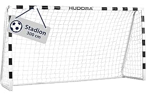 ‎HUDORA HUDORA Fußballtor Stadion - Standfestes Fußballtor für Kinder & Erwachsene - wetterfestes Fußballtor mit engmaschigem Netz für Zuhause - Hochwertige Outdoor Torwand für Freizeit & Training
