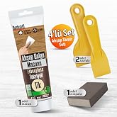 Pratik (4'L&Uuml;) Ahşap Tamir Seti Tik Renk 125 ml Tamir Macunu + 2 Adet Spatula + K&uuml;bik Zımpara
