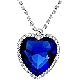 Valentine Gift By Shining Diva ROMANTIC Titanic Heart White Gold Plated Pendant Necklace For Girls and Women(sd6616np)