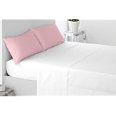 Miracle Home. Pillow Case 100% Brushed Microfibre, Envelope Closure, Anti-Peeling, 70 x 50, Includes 2 Units, 135 Bed, Pink