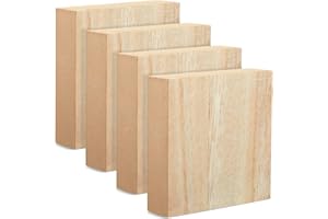 BRIGHT CREATIONS Unfinished Wood Blocks for Crafts, 2.5 cm Thick MDF Squares (10.2 x 10.2 cm, 4-Pack)