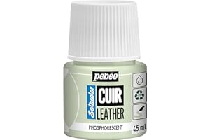 PEBEO - Setacolor Cuir - Peinture Acrylique pour Cuir et Similicuir – Personnalisation Sac, Chaussure, Sneaker - Résistance rayures, pliures, frottements - Phosphorescent - 45 ml
