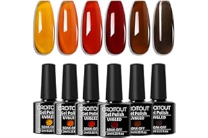 Croitout UV Nagellack Set, Gel Nagellack Shellac Set, Mehrfarbig Ablösbarer Gel Gellack Nagelgel Farben Farbgel Lack, Gel Nail Polish Kit 6 x 7.3ml 6CS-005…