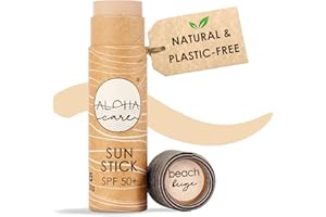ALOHA CARE Aloha Sun Stick SPF 50+ (Beige), Crema Solar Surf, Protector Solar Mineral Con Color en Barra, 20g