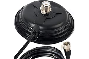 HYS TC-110M CB/VHF/UHF/HF - Antena de radio de jamón SO-239 estilo de conexión W/5 m (16.4 pies) RG58 cable coaxial PL-259 enchufe