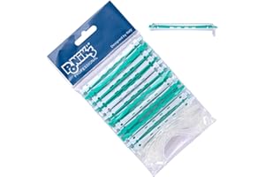 ‎PONIK'S PROFESSIONAL PONIK'S PROFESSIONAL - Dauerwellen Wickler, Lockenwickler für Dauerwelle Set, Haarwickler 12 Stück, Lockenwickler Dauerwelle 6 mm, Klein Kaltwellwickler mit Rundgummilaschen - Türkis Weiß