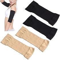 Manicotti Dimagranti Per Braccia In Neoprene | Fasce Modellanti Termiche Per Allenamento | Maniche Di Compressione Per Donna E Uomo | Per Yoga, Fitness E Sport (Nero+Giallo, Coppia) - 2