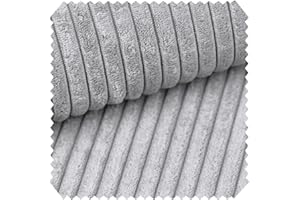 novely® PORTO - Polsterstoff in Breitcord-Optik - Ultraweicher Möbelstoff - Pflegeleichte Meterware 1 lfm | Farbe: 110 Hellgrau