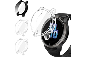 ivoler 3 sztuki etui z osłoną ekranu do Garmin Vivoactive 4S 40 mm / Garmin Venu 2S 40 mm, pełne etui ochronne z miękkiego TPU, cienkie, odporne na zarysowania etui (2 przezroczyste i 1 czarne)