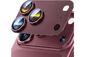 Jurqqer KamerasSkydd för iPhone 18 Pro Max, 1 Pack Bourgogne | 9H Härdat Glas Ultratunt Och Flygplansaluminiumlegering - över