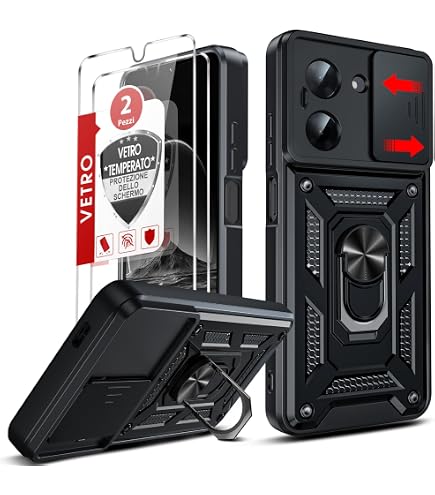 ebestStar - Cover per Xiaomi Redmi Note 13 Pro 4G, Custodia Libro Protezione Portafoglio, Pelle PU Porta Carte, Nero + Vetro Temperato